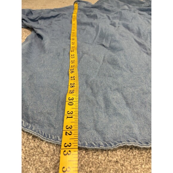 Longaberger Baskets Sunflower Bee Embroidered Denim Shirt XL Vintage 100% Cotton - Picture 7 of 8